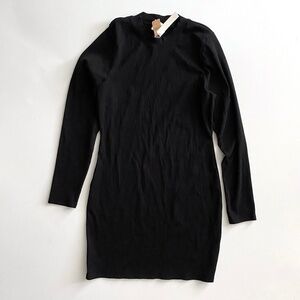 PINK Victoria's Secret Dress Nwt Black Ribbed Dress Cotton Blend XL